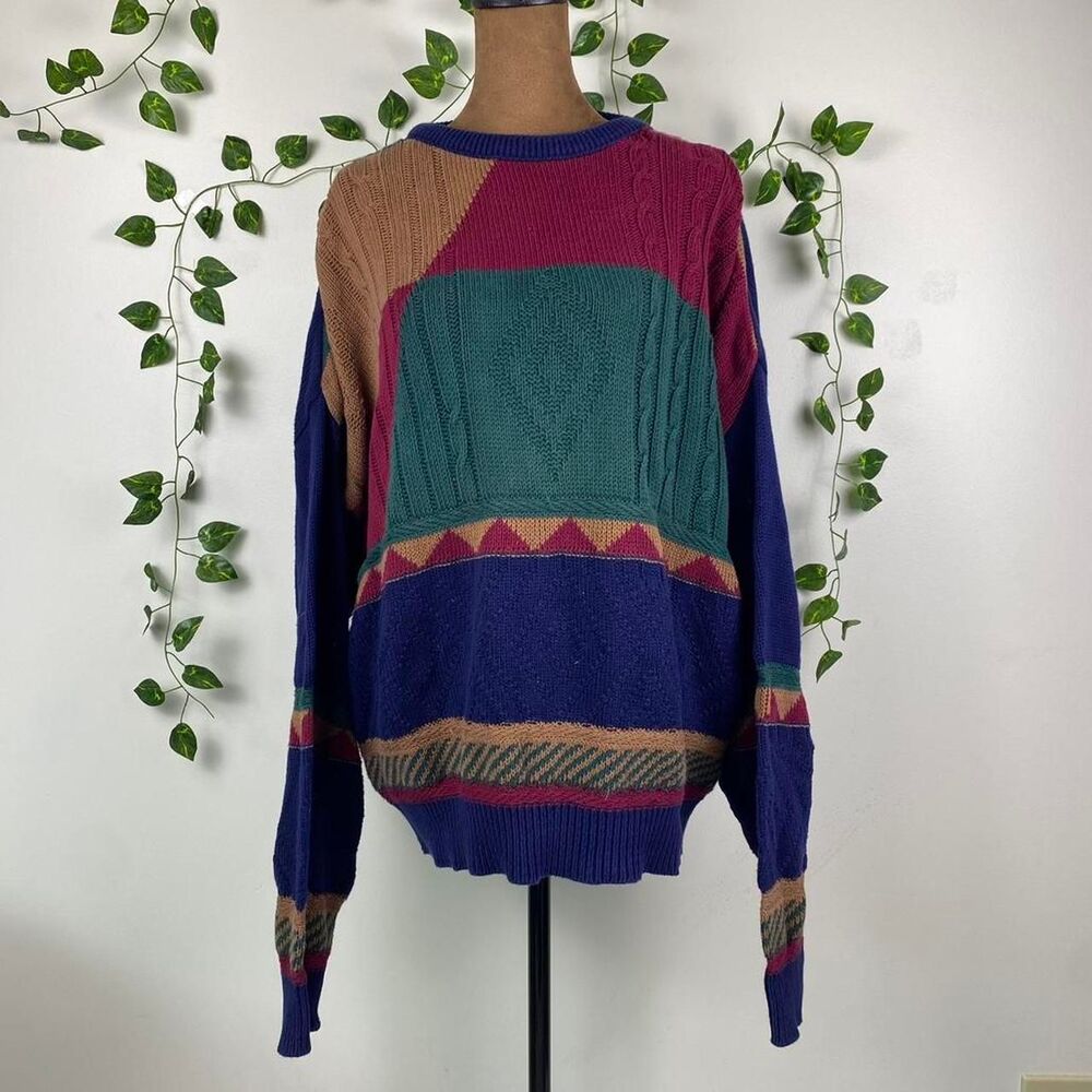 Winona knits 80s 90s vintage 100% combed cotton multicolored grandpa twee crew